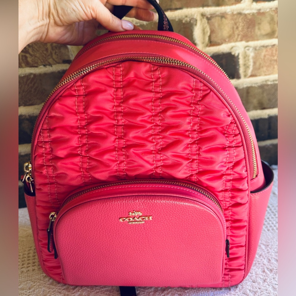 Coach Hot Pink Quilted Backpack